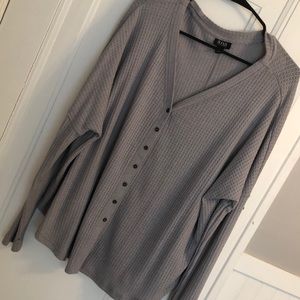 Oversized gray cable knit top